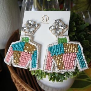 Laura Janelle Beaded Rhinestone Ladies Sweater Theme Earrings NEW